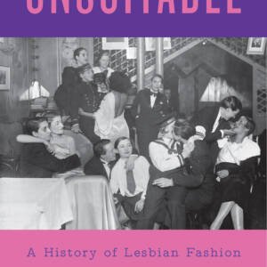 Cover of the book, featuring a black-and-white photo of many sapphic folk dressed in formalwear.