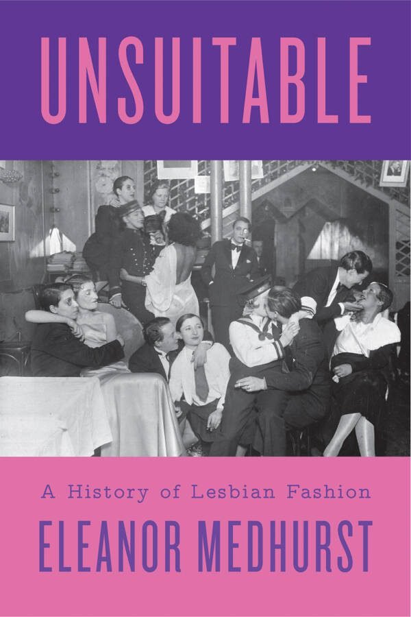 Cover of the book, featuring a black-and-white photo of many sapphic folk dressed in formalwear.